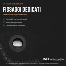 Carica l'immagine nel visualizzatore di Gallery, Tappetini Volkswagen Polo 9N-9N3 2001-2009, Su Misura, Set 4 Pezzi Neri