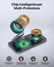 Carica l'immagine nel visualizzatore di Gallery, 3 in 1 Caricatore Wireless per iPhone 15W Compatibile con Mag-safe,Stazione Ricarica per Apple Wireless Charger Rapida p