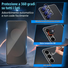 Carica l'immagine nel visualizzatore di Gallery, Privacy Vetro Temperato per Samsung Galaxy S25 FE, 2 Pezzi Pellicola Protettiva e 2 Pezzi Pellicola Fotocamera, Durezza 