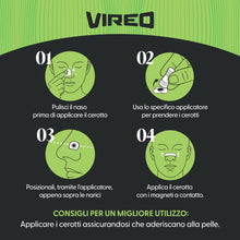 Carica l'immagine nel visualizzatore di Gallery, Vireo® Cerotti Nasali Magnetici Neri 30 giorni (60 pezzi), Dilatatore Nasale Antirussamento, Cerotti Naso, Alta Tenuta, 
