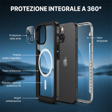 Carica l'immagine nel visualizzatore di Gallery, CENHUFO Cover Magnetica iPhone 15, [Compatibile con Magsafe] Integrata [9H HD] Vetro Temperato Schermo e Protezione Foto