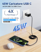 Carica l'immagine nel visualizzatore di Gallery, 45W Rapido Caricatore Per Samsung Super Fast Charger con 2M Cavo USB-C Presa Rapido Caricabatterie Per Galaxy S26 S25 S2