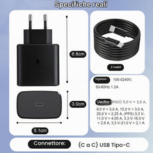Carica l'immagine nel visualizzatore di Gallery, 2-Pack 45W USB C Caricabatterie Veloce per Samsung Galaxy S25 S24 S23 S22 S21 S20 Ultra 5g S24+ S23+ Note10+ A55 A54, Ta