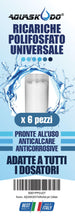 Carica l'immagine nel visualizzatore di Gallery, AQUASKUDO Polifosfati per Caldaia Ricarica - Cartucce Universali per Filtro Anticalcare Made in Italy - 6 Ricariche Poli