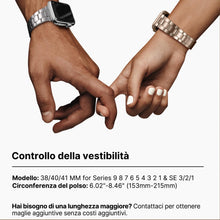 Carica l'immagine nel visualizzatore di Gallery, Fullmosa Cinturino per Apple Watch SE3 40mm 41mm 38mm Acciaio Inox,Argento