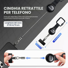 Carica l'immagine nel visualizzatore di Gallery, TiMOVO Cordino Telefono Antifurto Retrattile Acciaio, Nero