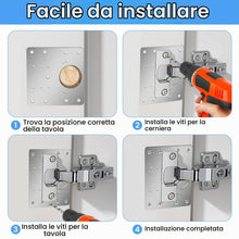 Carica l'immagine nel visualizzatore di Gallery, Piastra di Riparazione Della Cerniere, 10 Pezzi 9x 5CM &amp; 5 Pezzi 9x9CM Staffe di Riparazione per Porte con Viti, Piastra