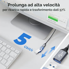 Carica l'immagine nel visualizzatore di Gallery, deleyCON 2m Prolunga USB 3.0 5Gbps (Connettore A a Presa A) - Collegamento per Tastiera, Mouse, Stampante, Scanner, Foto