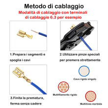 Carica l'immagine nel visualizzatore di Gallery, Capicorda Terminali da Crimpare in Rame 125 Pezzi — Connettori Elettrici Piatti Isolati (Femmina) da 6,3 mm, adatti per 