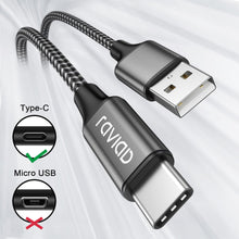 Carica l'immagine nel visualizzatore di Gallery, RAVIAD Cavo USB Type-C [2Pezzi, 1m] Cavo USB C Ricarica Rapida 3A QC 3.0