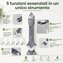Carica l'immagine nel visualizzatore di Gallery, Raschietto Spatola Silicone 5 in 1 Professionale, Testa in Metallo, Bianco