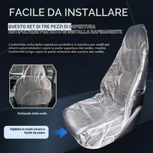 Carica l'immagine nel visualizzatore di Gallery, 10 coprisedili monouso in plastica trasparente, impermeabili e antipolvere per sedili auto, con 10 coprivolante monouso 