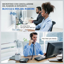 Carica l'immagine nel visualizzatore di Gallery, Wantek Cisco - Cuffie per telefono con microfono, attenuazione del rumore e interruttore mute, RJ9, compatibili con tele