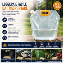 Carica l'immagine nel visualizzatore di Gallery, Topolenashop Tanica Pieghevole da 5 Litri con Beccuccio Integrato – Contenitore Compatto e Leggero per Benzina, Carburan