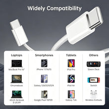 Carica l'immagine nel visualizzatore di Gallery, YISH 60W Cavo USB Type-C Ricarica Rapida - [2Pezzi-1M] Cavetto USB C Cavo Type C to Type C PD 3.0 Nylon Intrecciato Filo