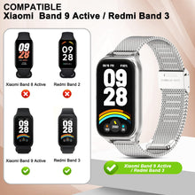 Carica l'immagine nel visualizzatore di Gallery, BDIG Metallo Cinturino Compatibile con Cinturini Xiaomi Smart Band 9 Active/Redmi Smart Band 3 Donna,Cinturino Doppie Ma