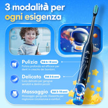 Carica l'immagine nel visualizzatore di Gallery, Spazzolino Elettrico Bambini 3-6-12-18 Anni Spazzolino Elettrico Bambina Bambino Bimbo Con Timer, Adesivi per Abitudini 