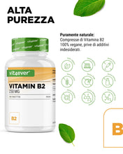 Carica l'immagine nel visualizzatore di Gallery, vit4ever Vitamina B2 (Riboflavina) - 365 Compresse - 250 mg