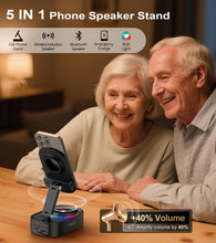 Carica l'immagine nel visualizzatore di Gallery, Jorest Altoparlanti Bluetooth wireless, altoparlante a induzione con supporto per telefono, compatibile con iPhone/Andro