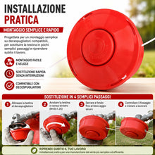 Carica l'immagine nel visualizzatore di Gallery, topolenashop 2 Testine per Decespugliatore Tap And Go Batti e Vai – Filo Tondo 2,4 mm x 2,5 m Premontato – Attacco Femmi