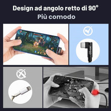 Carica l'immagine nel visualizzatore di Gallery, OTraki Cavo USB-C a Spirale 240W 0.3-0.8 m Retrattile 90 Gradi con QC3.0