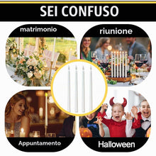 Carica l'immagine nel visualizzatore di Gallery, Candeline Led,4 Pezzi Candela Led Lunghe bianche sottili,Con Fiamma Tremolante 3D,candele finte fiamma oscillante Per Fe