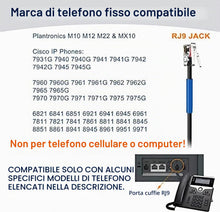 Carica l'immagine nel visualizzatore di Gallery, Wantek Cisco - Cuffie per telefono con microfono, attenuazione del rumore e interruttore mute, RJ9, compatibili con tele