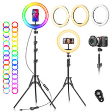 Carica l'immagine nel visualizzatore di Gallery, Ring Light Professionale Luce Selfie, 10" LED ad Anello con 40 Modalità RGB
