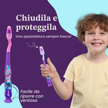 Carica l'immagine nel visualizzatore di Gallery, Spazzolino da denti piccoli Disney Stitch per bambini con cappuccio di protezione, setole morbide arrotondate, impugnatu