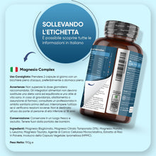 Carica l'immagine nel visualizzatore di Gallery, Magnesio Completo Vegano 490mg, 180 Capsule, Magnesium Complex 4 in 1