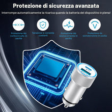 Carica l'immagine nel visualizzatore di Gallery, Caricatore Auto USB C 60W con 1M Cavo Type C Ricarica Rapida per iPhone 18 17 16 15 Pro Max/Plus,Samsung Galaxy S25 S25 