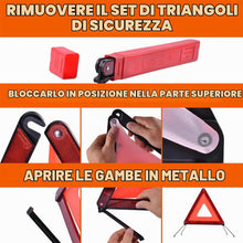 Carica l'immagine nel visualizzatore di Gallery, Triangolo Stradale Omologato CE Pieghevole Riflettente con Custodia