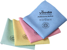 Carica l'immagine nel visualizzatore di Gallery, Vileda Professional,Panno microfibra PURmicro Colors,4pz,38x35cm,Multiuso