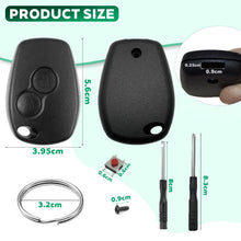 Carica l'immagine nel visualizzatore di Gallery, 2 Pezzi Guscio Chiave Auto 2 Tasti Compatibile con Dacia Duster Dokker Logan Lodgy Sandero Stepway Ricambio Telecomando 