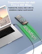 Carica l'immagine nel visualizzatore di Gallery, 1,8M 3A 25W Cavo USB Type C per Samsung, Ricarica Rapida Nero