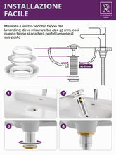 Carica l'immagine nel visualizzatore di Gallery, M. ROSENFELD HOME Piletta Lavabo Click Clack Cromata con Troppo Pieno