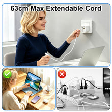 Carica l'immagine nel visualizzatore di Gallery, Caricabatterie USB C 80W con cavo retrattile, adattatore di alimentazione