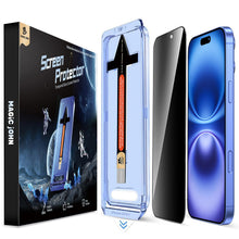 Carica l'immagine nel visualizzatore di Gallery, MAGIC JOHN Privacy Pellicola Protettiva per iPhone 16, Anti-Spy Vetro Temperato Film, Durezza 9H, Rimozione Automatica D