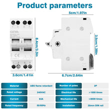 Carica l'immagine nel visualizzatore di Gallery, Commutatore 2P 63A Interruttore separatore di carico Dual Power Manual