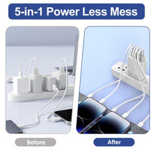 Carica l'immagine nel visualizzatore di Gallery, Caricatore USB C 65W 2 Pezzi 5 Porte, 2 USB-C PD 3 USB QC3.0