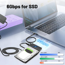 Carica l'immagine nel visualizzatore di Gallery, 6Gbps Adattatore USB 3.0 a SATA, Convertitore e Esterno USB 3.0 a SATA per Dischi Rigidi HDD/SSD da 2,5“/3,5” e Lettori 