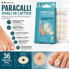 Carica l'immagine nel visualizzatore di Gallery, Topolenashop 36 Paracalli Ovali Autoadesivi in Lattice Naturale 2,8 x 1,8 cm – Cuscinetti Morbidi Trasparenti Anti-Sfreg