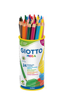 Carica l'immagine nel visualizzatore di Gallery, GIOTTO Mega - Astuccio Da 24 Matite A Pastello Colorate, 24x33 cm, Colori Intensi