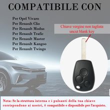 Carica l'immagine nel visualizzatore di Gallery, SUPALAND Guscio Chiave di Ricambio a 3 Tasti Per Telecomando Auto Con Lama Compatibile Con Renault Clio Kangoo Twingo Mo