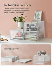 Carica l'immagine nel visualizzatore di Gallery, SONGMICS Scatole per Scarpe, Contenitori per Scarpe, Organizzatori Portascarpe Pieghevoli e Impilabili, Fino alla Taglia 43, Set di 8, Trasparente e Bianco Nuvola LSP066W08
