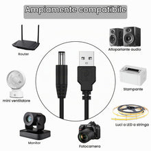 Carica l'immagine nel visualizzatore di Gallery, Amzpas Cavo di Alimentazione da USB a DC 5V, cavo di jack universale DC 5,5x2,1mm con Barrel Tips CC, 8 connettore per L