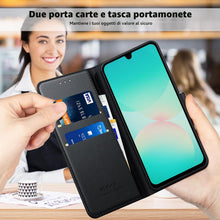 Carica l'immagine nel visualizzatore di Gallery, Cover per Samsung Galaxy A18/A17 4G/5G Libro in Pelle PU, [con 2 Pezzi Pellicola Vetro Temperato] Custodia Portafoglio A