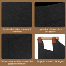 Carica l'immagine nel visualizzatore di Gallery, Borsa In Feltro Per Legna Da Ardere 40 X 40 X 60 Cm 96l