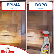 Carica l'immagine nel visualizzatore di Gallery, Rhütten Fuliggi Stop Spray Schiuma 750 ml, Pulitore Vetri per Camini, Stufe a Legna e a Pellet, Rimuove Fuliggine e Nero