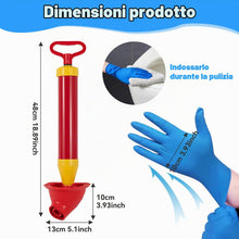 Carica l'immagine nel visualizzatore di Gallery, ZhouWei Pompa Stura Scarichi a Pressione con Guanti, Stantuffo per WC Ventosa Sturalavandini Sturalavandini a Pressione 